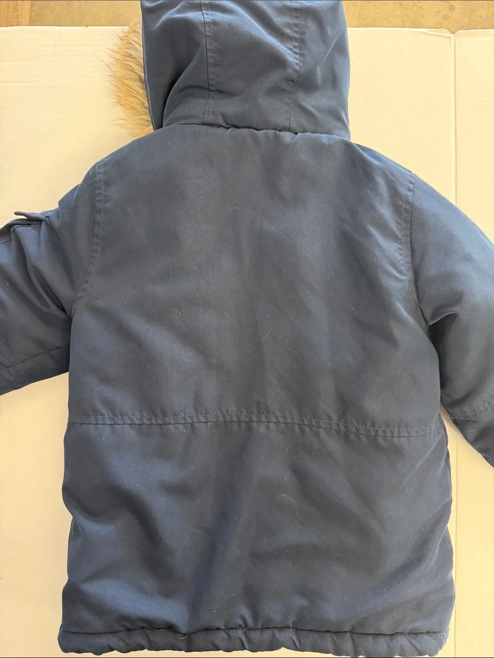 Oshkosh Fur Lined Winter Cargo Coat Navy Camo 4T